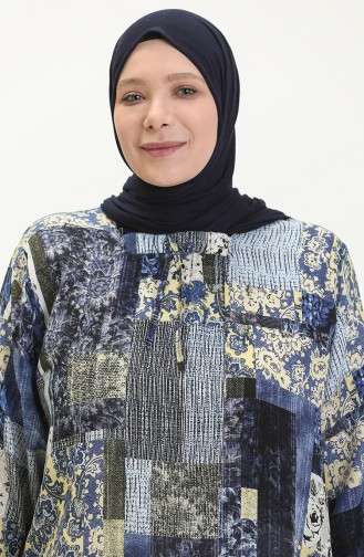 Indigo Hijab Dress 8408.İNDİGO