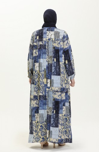 Indigo Hijab Kleider 8408.İNDİGO
