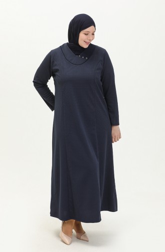 Navy Blue İslamitische Jurk 4756.Lacivert