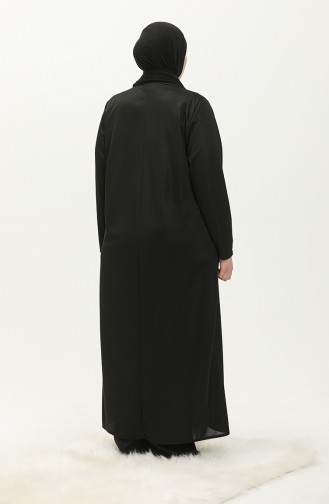 Schwarz Hijab Kleider 7128.Siyah