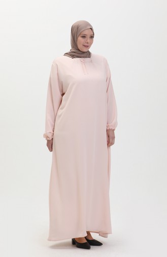 Lachsrosa Hijab Kleider 8408-1.Somon
