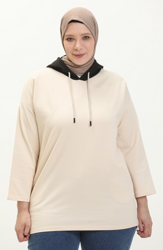 Plus Size Hoodie Sweatshirt 6021-06 Stone 6021-06