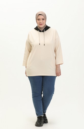 Plus Size Hoodie Sweatshirt 6021-06 Stone 6021-06