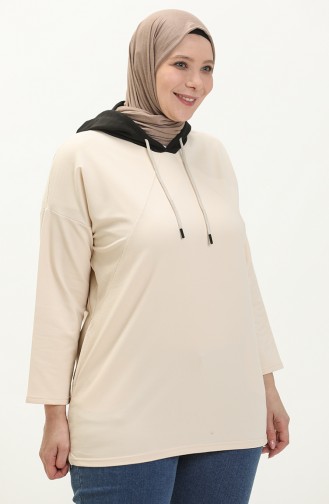 Plus Size Hoodie Sweatshirt 6021-06 Stone 6021-06