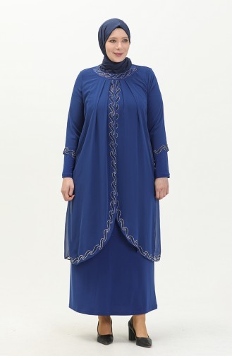 Robe de Soirée Grande Taille 6070-03 Bleu Roi 6070-03