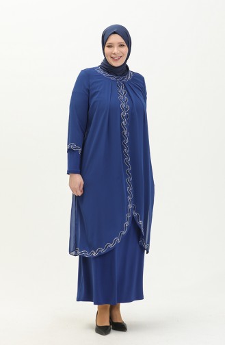 Robe de Soirée Grande Taille 6070-03 Bleu Roi 6070-03