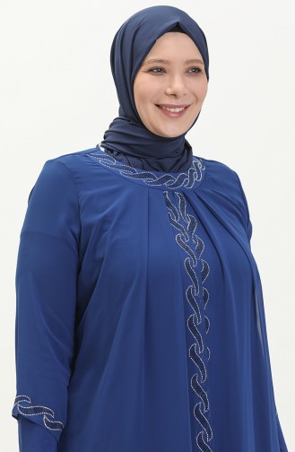Saxon blue İslamitische Avondjurk 6070-03