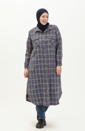 Plus Size Plaid Tunic 2003-10 Milk Coffee 2003-11