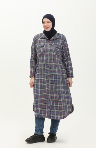 Plus Size Plaid Tunic 2003-10 Milk Coffee 2003-11