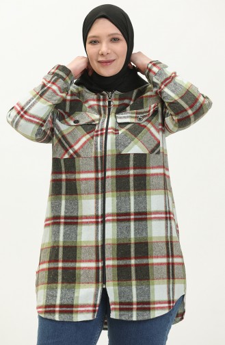 Plus Size Plaid Tunic 2005-01 Khaki 2005-01