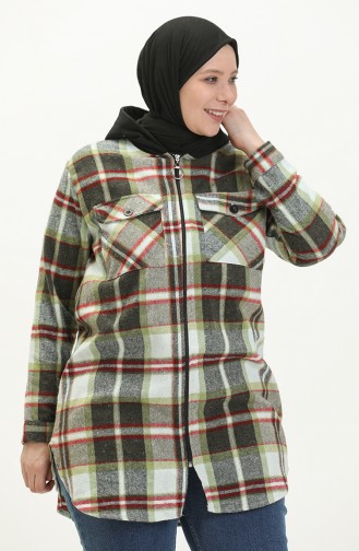 Plus Size Plaid Tunic 2005-01 Khaki 2005-01