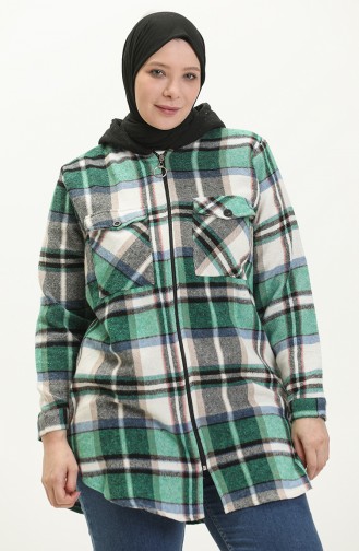 Plus Size Plaid Tunic 2005-03 Green 2005-03