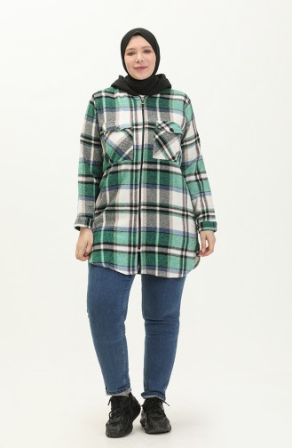 Plus Size Plaid Tunic 2005-03 Green 2005-03