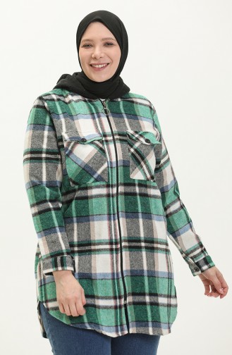 Plus Size Plaid Tunic 2005-03 Green 2005-03