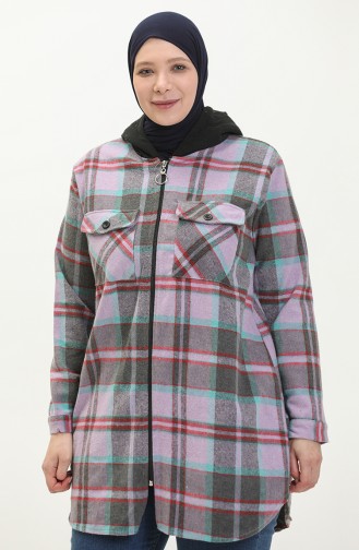 Plus Size Plaid Tunic 2005-04 Lilac 2005-04