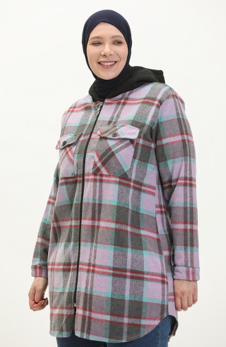 Plus Size Plaid Tunic 2005-04 Lilac 2005-04