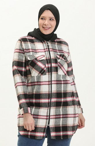 Plus Size Plaid Tunic 2005-05 Fuchsia 2005-05