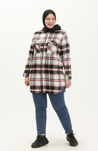 Plus Size Plaid Tunic 2005-05 Fuchsia 2005-05