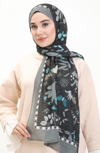 Botanical Misto Shawl M2383-01 Black Smoke-Colored 2383-01