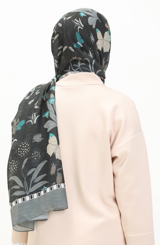 Botanical Misto Shawl M2383-01 Black Smoke-Colored 2383-01