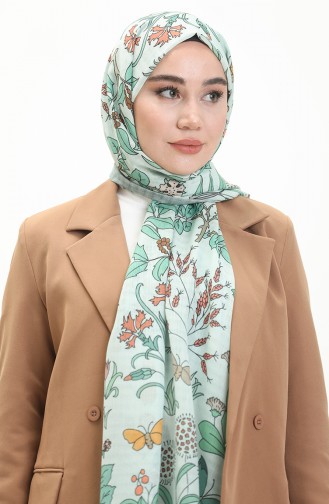 Botanical Misto Shawl M2383-02 Navy Green Sea Green 2383-02