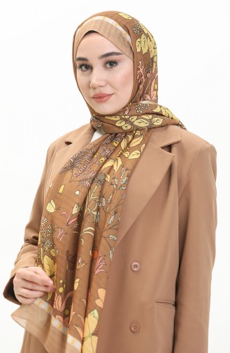 Botanical Misto Shawl M2383-03 Oil Green Camel 2383-03