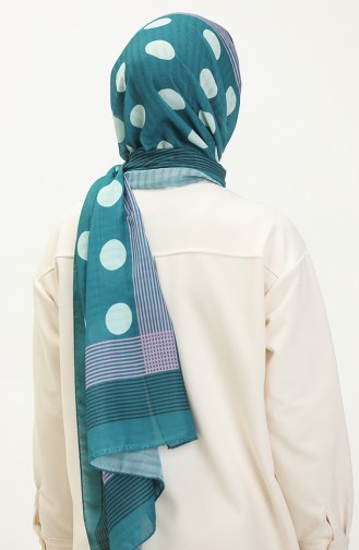 Polka Dot Misto Shawl M2385-02 Petrol Sea Green 2385-02