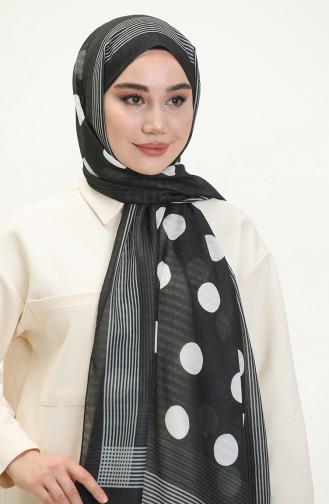 Polka Dot Misto Shawl M2385-05 Black white 2385-05