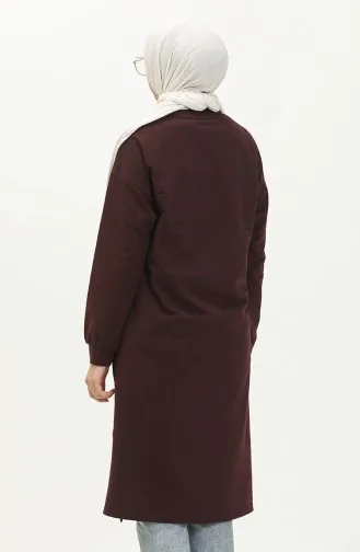 Sweat-shirt à Détails Pression 3028-04 Plum 3028-04