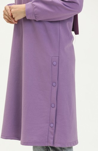 Snap Detailed Sweatshirt 3028-10 Lilac 3028-10