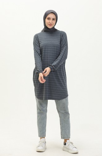 Striped Tunic 1628-01 Gray 1628-01