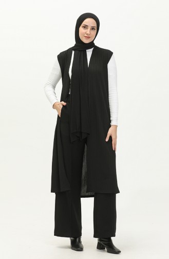 Gilet Long 1629-01 Noir 1629-01