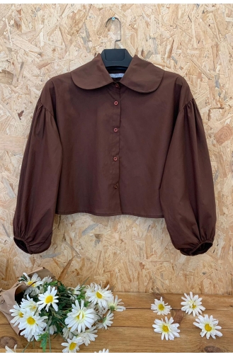 Brown Overhemdblouse 00226-03