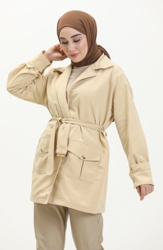 Veste à Poche 3503-03 Beige 3503-03