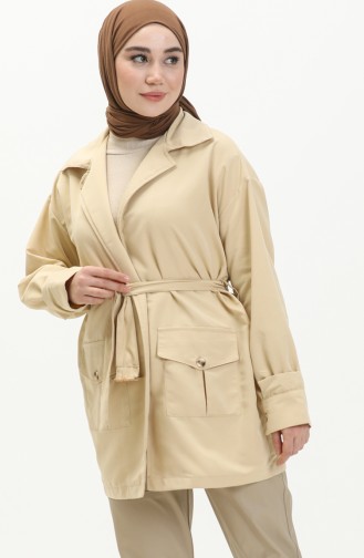 Veste à Poche 3503-03 Beige 3503-03