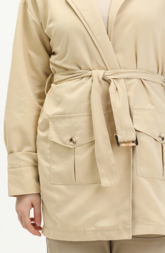 Veste à Poche 3503-03 Beige 3503-03