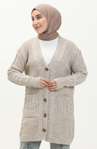 Cardigan Tricot Tressés 22166-02 Vison 22166-02