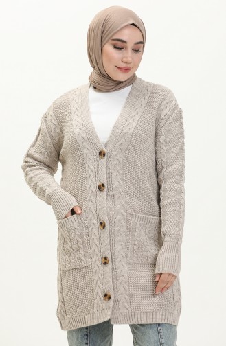 Cardigan Tricot Tressés 22166-02 Vison 22166-02