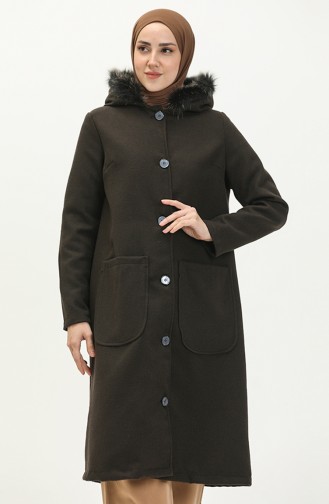 Hooded Cachet Coat 4020-07 Dark Brown 4020-07