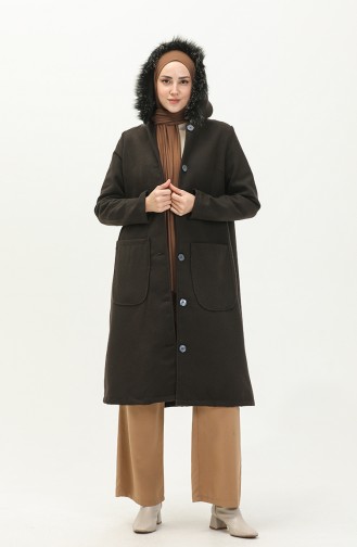 Hooded Cachet Coat 4020-07 Dark Brown 4020-07