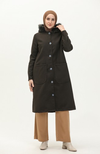 Hooded Cachet Coat 4020-07 Dark Brown 4020-07