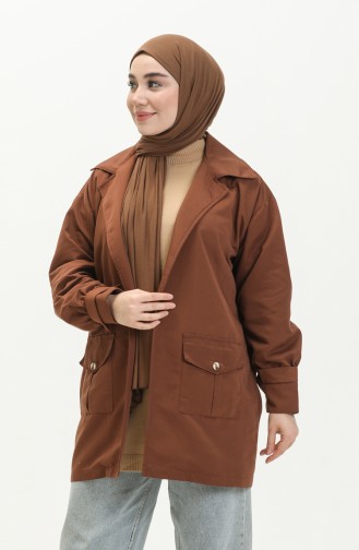 Pocketed Jacket 3503-05 Brown 3503-05