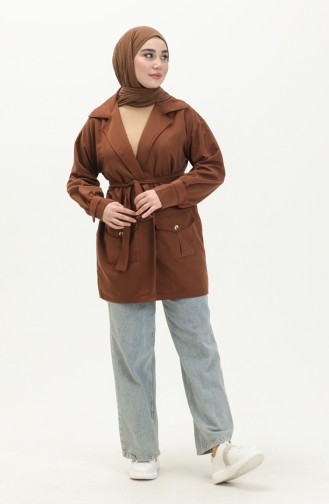 Pocketed Jacket 3503-05 Brown 3503-05