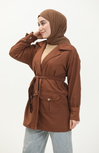 Pocketed Jacket 3503-05 Brown 3503-05