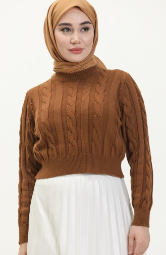 Braided Knitwear Sweater 22172-05 Brown 22172-05