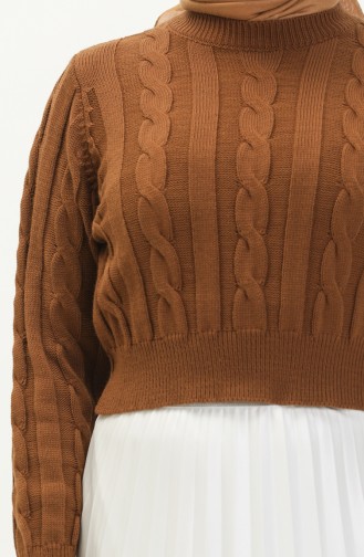 Braided Knitwear Sweater 22172-05 Brown 22172-05