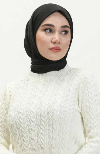 Trikot kurzer Pullover mit Flechtmuster 22173-02 Ekrü 22173-02