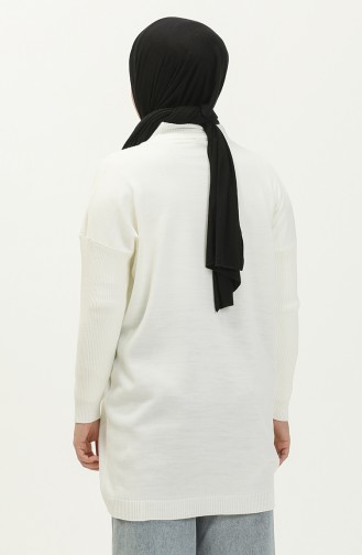 Pull Col Montant Tricot 22177-02 Ecru 22177-02