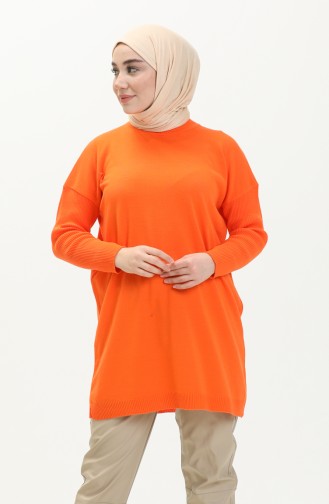 High Collar Knit Sweater 22177-06 Orange 22177-06