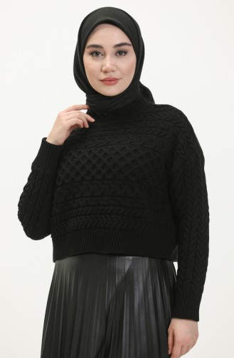 Triko Kısa Kazak 22179-03 Siyah
